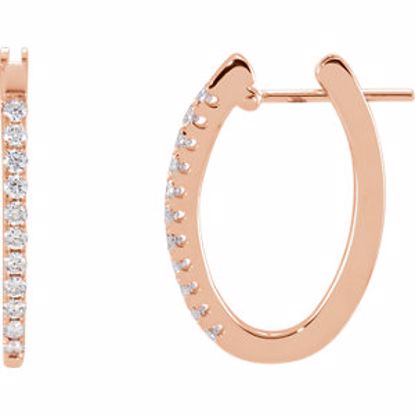 61494:2615230:P 14kt Rose 1/3 CTW Diamond Hoop Earrings