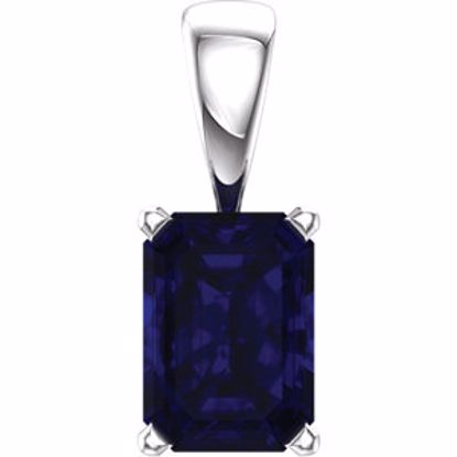 85861:108:P 14kt White Chatham® Created Blue Sapphire Pendant