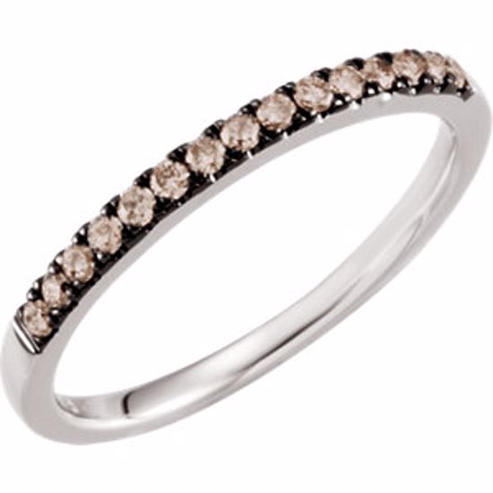 651523:60001:P 14kt White 1/5 CTW Brown Diamond Band