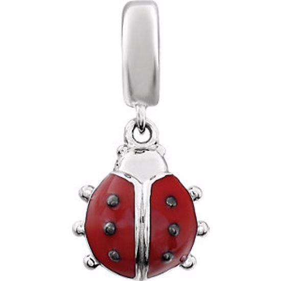 28940:1000:P Sterling Silver Ladybug Dangle