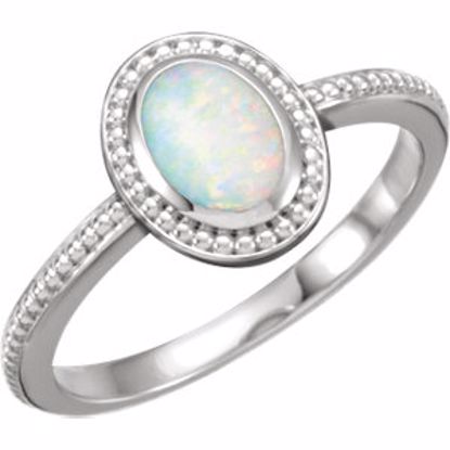 71591:70000:P 14kt White Opal Beaded Design Ring