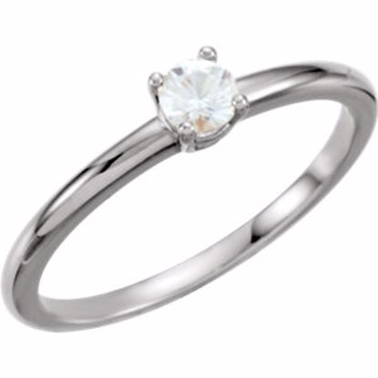 19399:107:P 14kt White White Sapphire "April" Youth Birthstone Ring