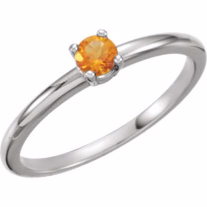 19399:121:P 14kt White Citrine "November" Youth Birthstone Ring