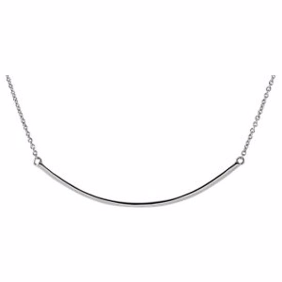 86049:1001:P 14kt White Curved Bar 16-18" Necklace