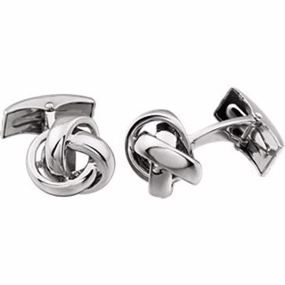651601:1001:P 14kt White Knot Cuff Links