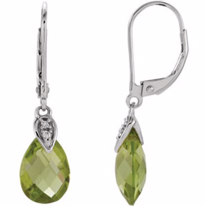 651452:103:P 14kt White Peridot & .025 CTW Diamond Earrings