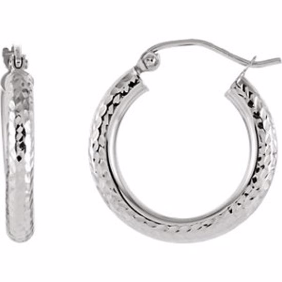 86061:1000:P Diamond Cut Hoop Earrings