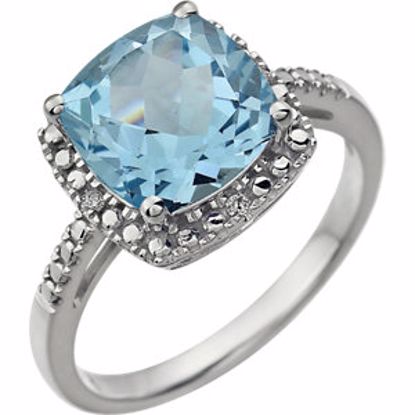 651604:101:P 14kt White Sky Blue Topaz & .03 CTW Diamond Ring    