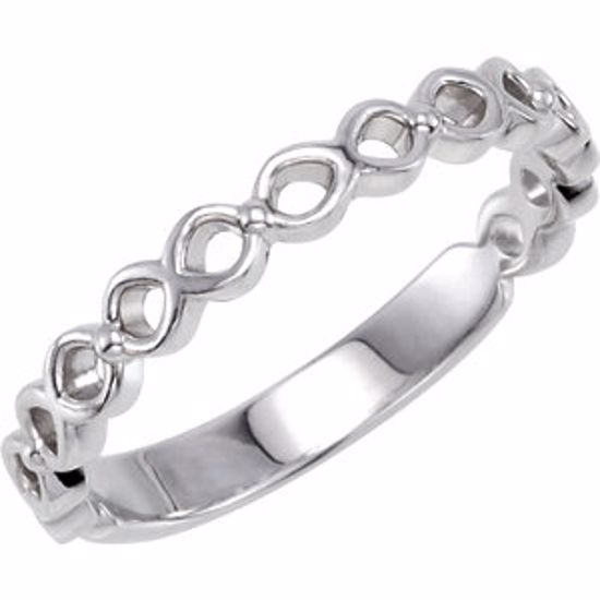 50944:1003:P 14kt White  Stackable Ring