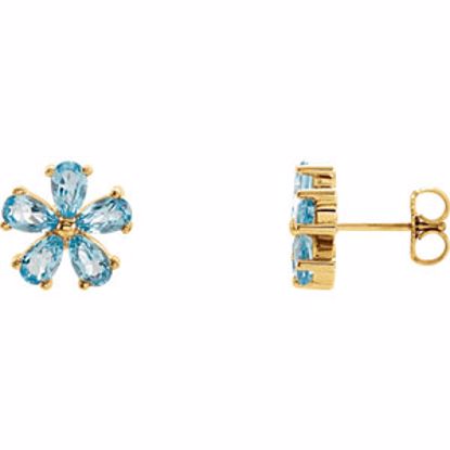 85942:108:P 14kt Yellow Sky Blue Topaz Earrings