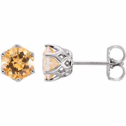 28808:70004:P 14kt White Honey Topaz Earrings