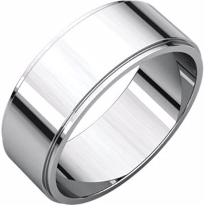 FE8:1505360:P 10kt White 7mm Flat Edge Band