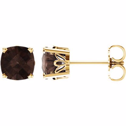 28190:70060:P 14kt Yellow Smoky Quartz Earrings