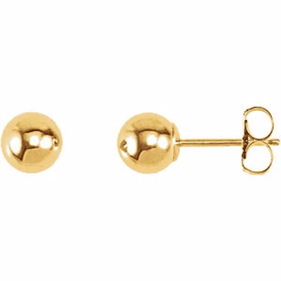 20865:1013:P 14kt Yellow 5mm Ball Earrings