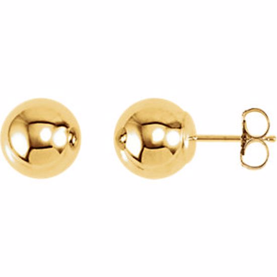 20865:1014:P 14kt Yellow 6mm Ball Earrings