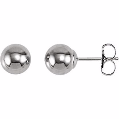 20865:1009:P 14kt White 6mm Ball Earrings