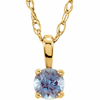 28393:70008:P 14kt Yellow Chatham® Created Alexandrite "June" Birthstone 14" Necklace