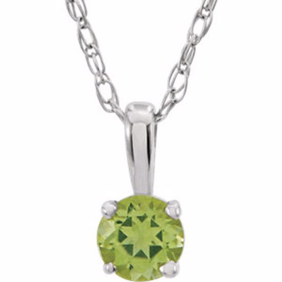 28393:70013:P 14kt White Peridot 14" Necklace