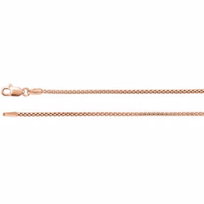 CH520:1001:P 14kt Rose 1.5mm Hollow Popcorn 18" Chain
