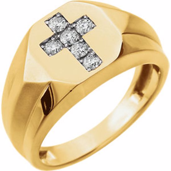 651626:60001:P 14kt Two-Tone 1/4 CTW Diamond Cross Ring