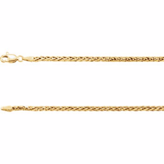 CH1022:1005:P 14kt Yellow 3mm Hollow Wheat 18" Chain