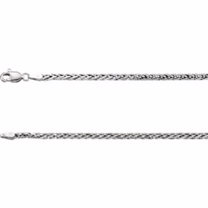 CH1022:1000:P 14kt White 3mm Hollow Wheat 16" Chain