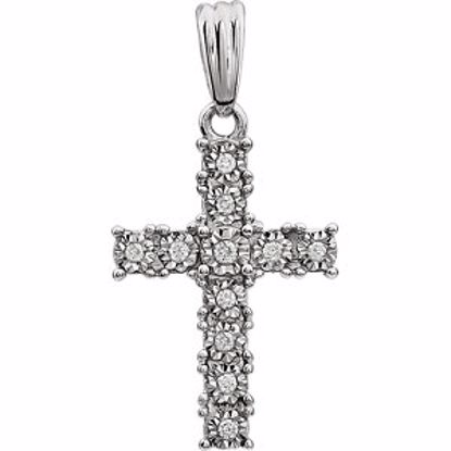 651617:60002:P 14kt White .05 CTW Diamond Cross Pendant