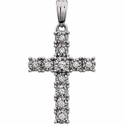 651617:60000:P 14kt White 1/6 CTW Diamond Cross Pendant