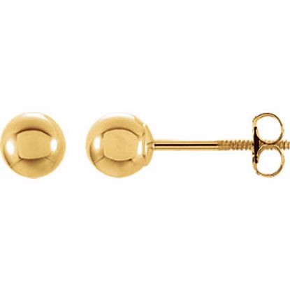 23932:60010:P 14kt Yellow 4mm Round Ball Earrings