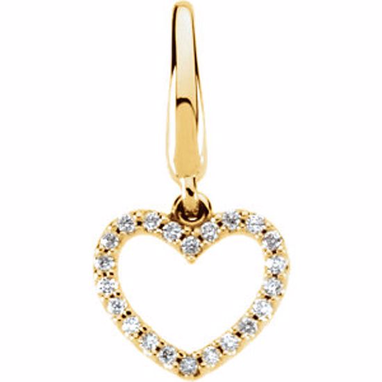 67135:84410:P 14kt Yellow 1/8 CTW Diamond Heart Charm