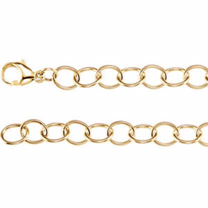 651629:1001:P 14kt Yellow 7.2mm Circle Link Charm 7.5" Bracelet