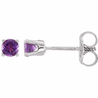 651643:70000:P 14kt White Amethyst Youth Earrings