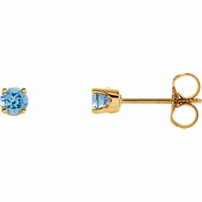 651643:70019:P 14kt Yellow Swiss Blue Topaz Youth Earrings