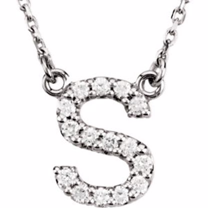 67311:144:P 14kt Yellow Letter "S" 1/6 CTW Diamond 16" Necklace