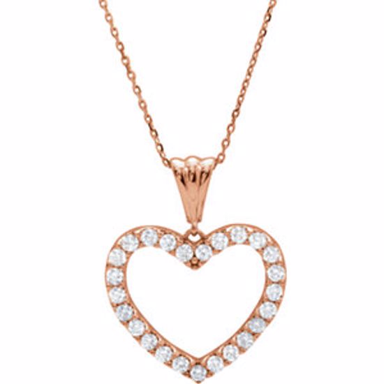 67533:106:P 14kt Rose 1 CTW Diamond Heart 18" Necklace