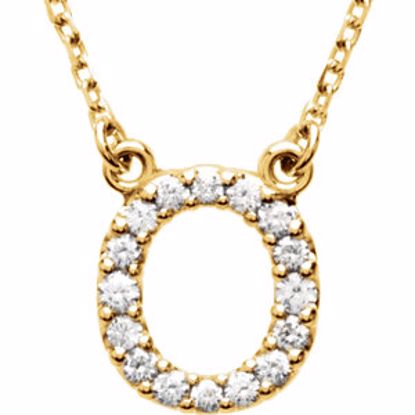 67311:140:P 14kt Yellow Letter "O" 1/6 CTW Diamond 16" Necklace