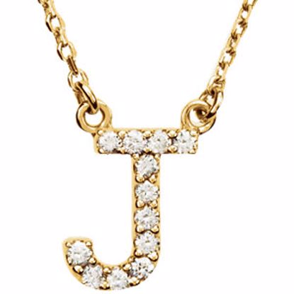 67311:135:P 14kt Yellow Letter "J" 1/8 CTW Diamond 16" Necklace