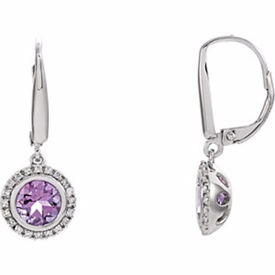 651446:100:P 14kt White Amethyst & 1/6 CTW Diamond Earrings