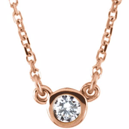 61134:60003:P 14kt Rose 1/10 CTW Diamond 18" Necklace