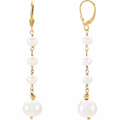 651652:100:P 14kt Yellow Freshwater Cultured Earrings