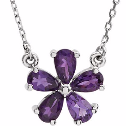 85943:70003:P 14kt White Amethyst 16" Necklace