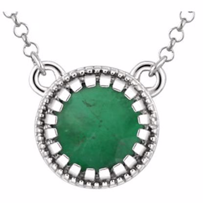 651611:110:P 14kt White Emerald "May" 18" Birthstone Necklace