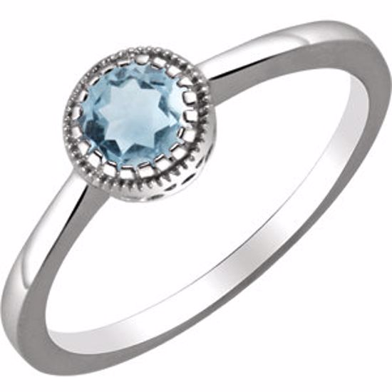 651609:106:P 14kt White Aquamarine "March" Birthstone Ring