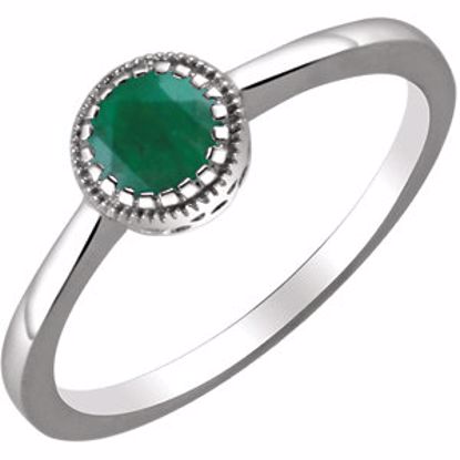 651609:110:P 14kt White Emerald "May" Birthstone Ring