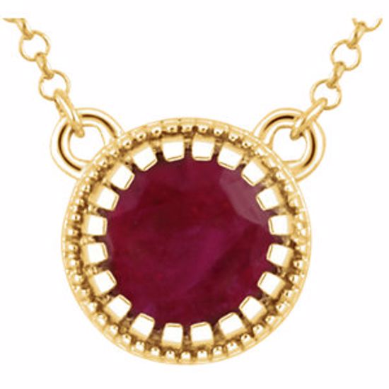 651611:113:P 14kt Yellow Ruby "July" 18" Birthstone Necklace