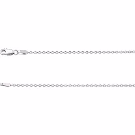 CH1020:1002:P 14kt White 1.4mm Diamond-Cut Cable 18" Chain