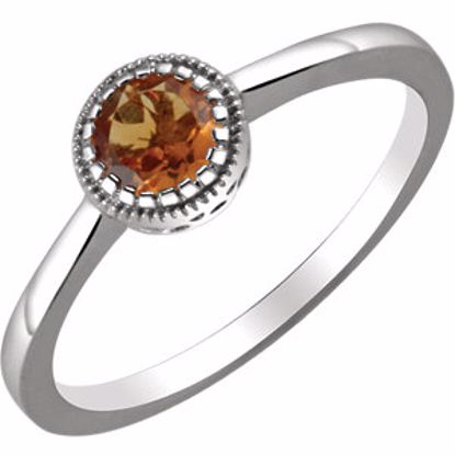 651609:122:P 14kt White Citrine "November" Birthstone Ring