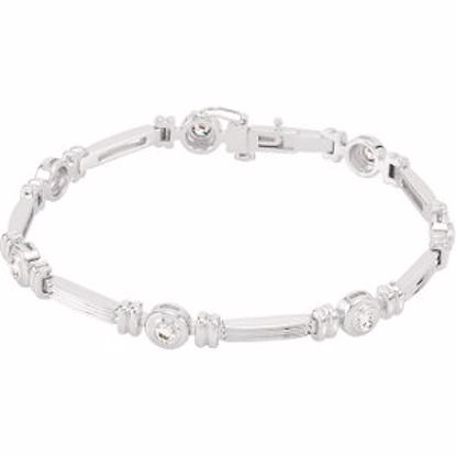 BRC651:60000:P 14kt White 1 CTW Diamond Line Bracelet