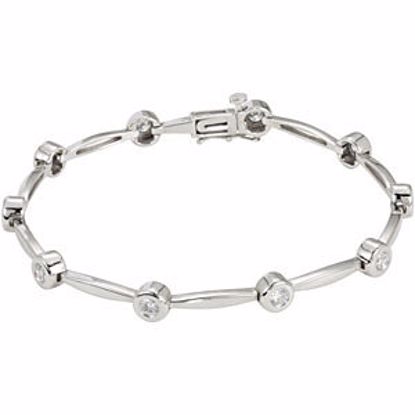 BRC659:60000:P 14kt White 1 CTW Diamond Line 7.5" Bracelet