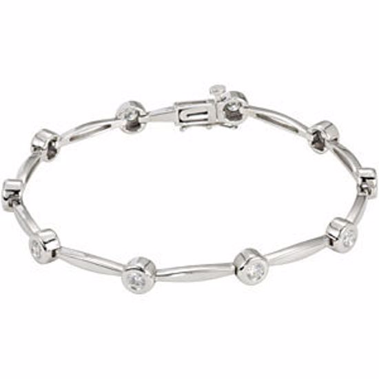 BRC659:60000:P 14kt White 1 CTW Diamond Line 7.5" Bracelet